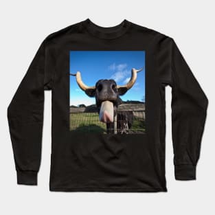 Cow Tongue Funny Cute Cow Long Sleeve T-Shirt